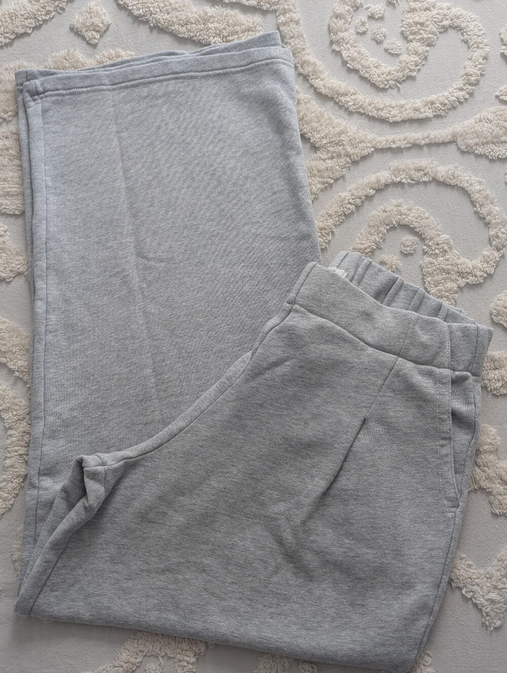 Aerie Wide Leg Pleated Trouser Slouchy  Sweatpants In Light Gray Size Medium NEW - Picture 5 of 7